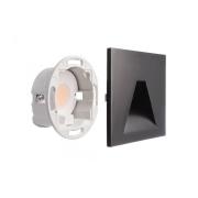 LED wand inbouwlamp SET Alwaid zwart 8x8 cm hoek 2.700 K