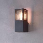 Facado II buitenwandlamp, grijs/rookgrijs, breedte 11 cm, IP65