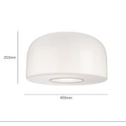 FLOS Bellhop Glas C2 plafondlamp, wit, glas, Ø 45 cm