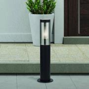 Sokkellamp, IP44, zwart, hoogte 45 cm, metaal