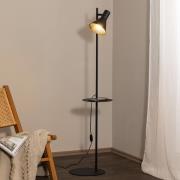 Vloerlamp Jump, zwart, verstelbaar, plank