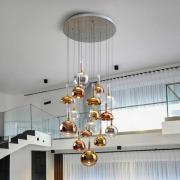 Charlize 16-lichts LED hanglamp, dimbaar, vierkleurig glas