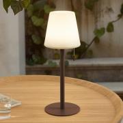 Lindby LED oplaadbare lamp Azalea, wit/bruin, 45 cm, CCT, IP44