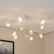 Gloriosa plafondlamp, glas, crème, 10-lamps