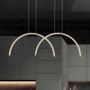 LED hanglamp Megan, lengte 95 cm, goudkleurig, 2-lamps.