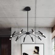 LED hanglamp Secret, zwart, Ø 80 cm, metaal, 10-lamps.