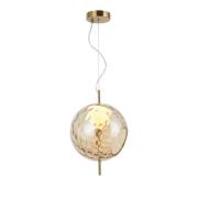 LED hanglamp Dalia, Ø 30 cm, amberkleurig/goudkleurig, glas