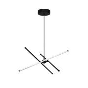 LED hanglamp Sandy, lengte 60 cm, zwart, metaal
