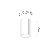 Carbon plafondlamp, zwart, hoogte 10 cm, aluminium