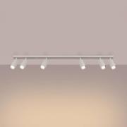 Ring plafondspot, beige, lengte 117 cm, staal, 6-lamps.