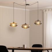 Hanglamp Origo, rookkleurig, decentraal, glas, 3-lamps.