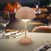 LED tafellamp op accu Kugle, bruin, metaal, IP44, dimbaar