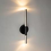 Wandlamp Sopel Lux, 2-lamps, zwart/zilver, hoogte 38 cm