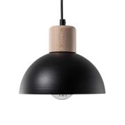 Seco hanglamp, Ø 18 cm, zwart, metaal/hout