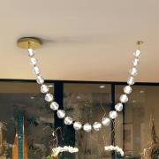 Zaria LED hanglamp, 21-lichts, goud, helder, metaal, acryl