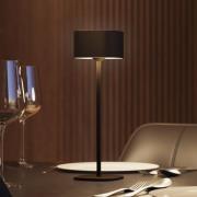 Calex LED tafellamp op batterijen Serino, zwart, aluminium, 2.700 K