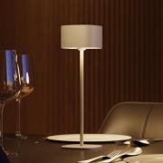 Calex LED tafellamp op batterijen Serino, zand, aluminium, 2.700 K
