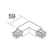 Ivela L-connector SQUARE 48 V, wit, aardedraad rechts