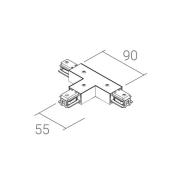 Ivela T-verbinding SQUARE 48 V, zwart, aardedraad links