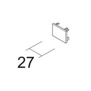 Ivela Eindkap SQUARE 48 V rail, wit, kunststof