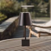Lindby LED oplaadbare tafellamp Janea CUBE, zwart, metaal