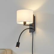 Lindby Florens wandlamp, zwart, LED leeslamp, 23,5 cm