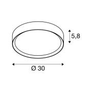 SLV LED plafondlamp Decona, Ø 30 cm, zwart, metaal, CCT