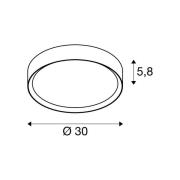 SLV LED plafondlamp Decona, Ø 30 cm, wit/goudkleurig, metaal