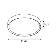 SLV LED plafondlamp Decona, Ø 42 cm, wit,  metaal, CCT