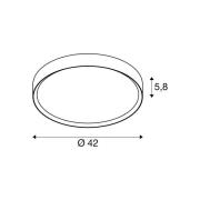 SLV LED plafondlamp Decona, Ø 42 cm, wit/goudkleurig, metaal