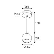 SLV hanglamp Light Eye 90, wit, Ø 9 cm, metaal