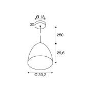 SLV hanglamp Para Cone, Ø 20 cm, zwart/goudkleurig