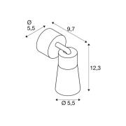 SLV plafondlamp Puri 2.0 Cone, grijs, Ø 5 cm, metaal