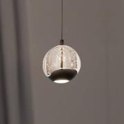 Lucande LED hanglamp Hayley, zwart, 1-lamp, glas