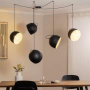 Hanglamp Pepe, zwart, 5-lamps