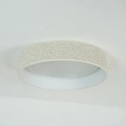 LED plafondlamp Plafond, crème, stof, Ø 45 cm, dimbaar in 3 stappen