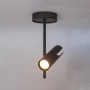 Plafondspot Leda 1, olijfgroen, 1-lamp, staal, hoogte 34 cm