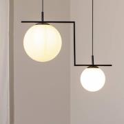 Hanglamp Zac, 2-lamps, zwart