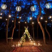 LED-zonnelichtketting CADENA, 2.500 K, zwart 10-lamps 10 m