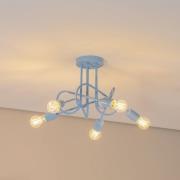 Oxford plafondlamp, lichtblauw, Ø 47 cm, metaal, 5-lamps