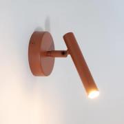 Wandlamp Sopel, baksteenrood, 1-lamp, staal, hoogte 15 cm