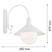 Buitenwandlamp Enduro, wit, staal, glas, IP44, E27
