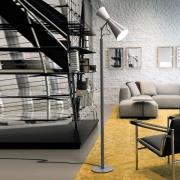 Vloerlamp Nemo Parliament, wit/grijs