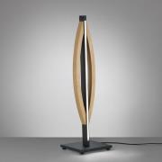 Quitani LED tafellamp Kiera, eiken/zwart mat