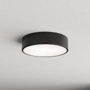 Plafondlamp Cleo 300, zwart, sensor, IP54, Ø 30 cm, metaal