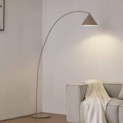 Lindby booglamp Triangolo, beige, hoogte 195 cm, metaal, E27