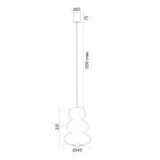 Hanglamp Oman, wit glanzend, glas, Ø 14 cm