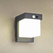 Zonne-wandlamp Colombo, matzwart, hoogte 14 cm, sensor