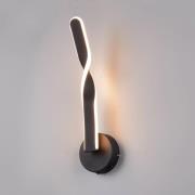 LED wandlamp Ginko, zwart mat, metaal, hoogte 45,5 cm