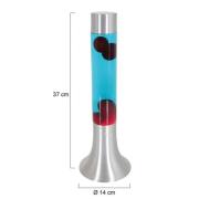 Lava lamp Volcan 3117, staal, vloeistof helder/rood, E14